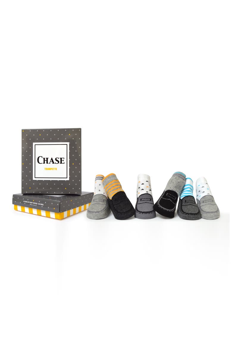 Chase 6-Pack Socks, Main, color, WHITE