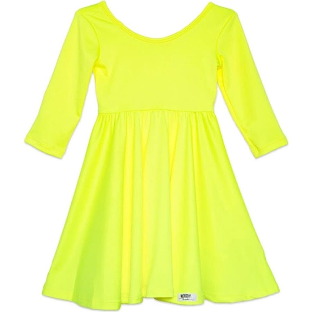 Worthy Threads Girls' Twirly Dress In Neon Yellow - Little Kid, Big Kid In Neon Yellow
