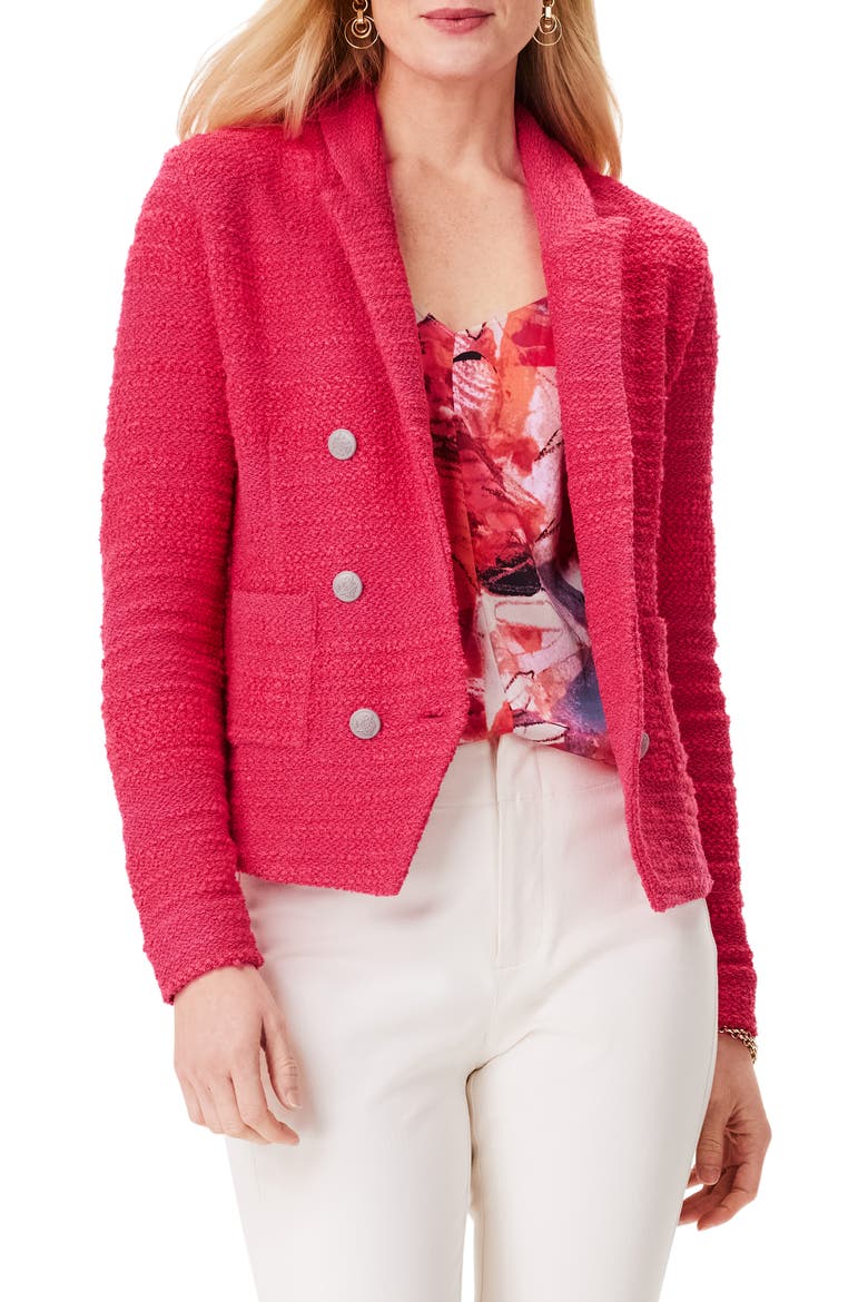 Textured Knit Blazer, Alternate, color, BRIGHT ROSE