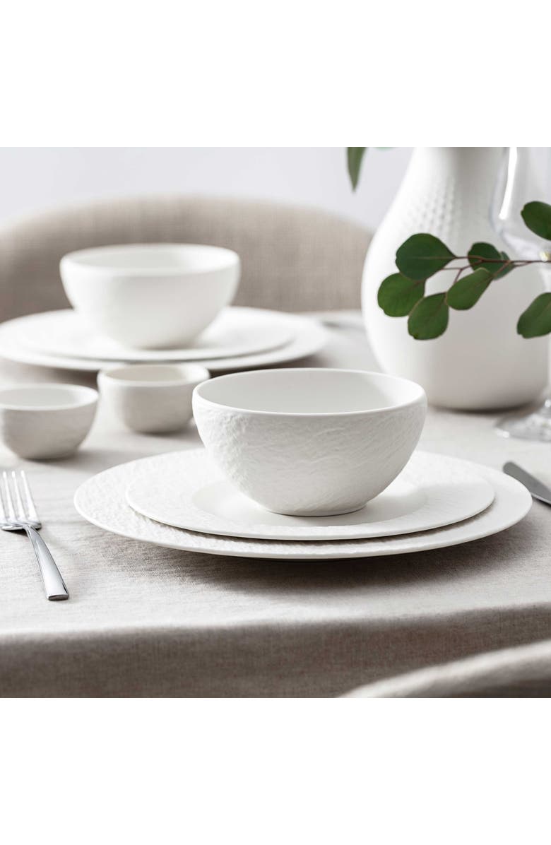Villeroy & Boch Manufacture Rock Blanc 6 Piece Dinnerware Set for 2, Alternate, color, White