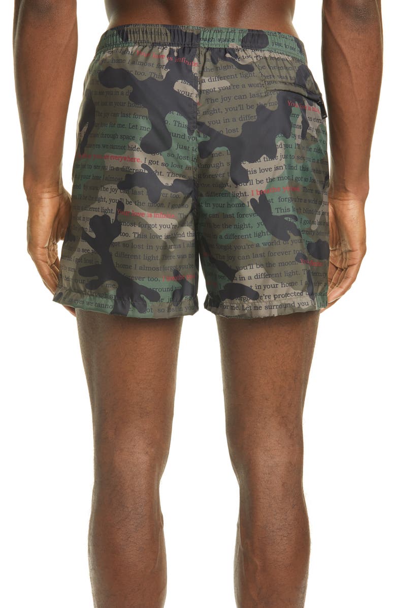 Valentino Layered Camo Print Swim Trucks, Alternate, color, 
