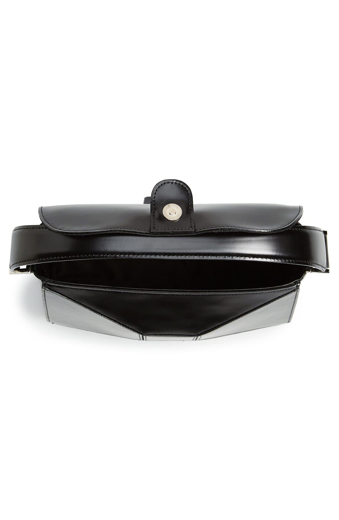 Steer Glass Leather Handbag, Alternate, color, BLACK