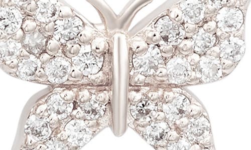 Suzy Levian Diamonds 14k Gold Diamond Butterfly Stud Earrings In White