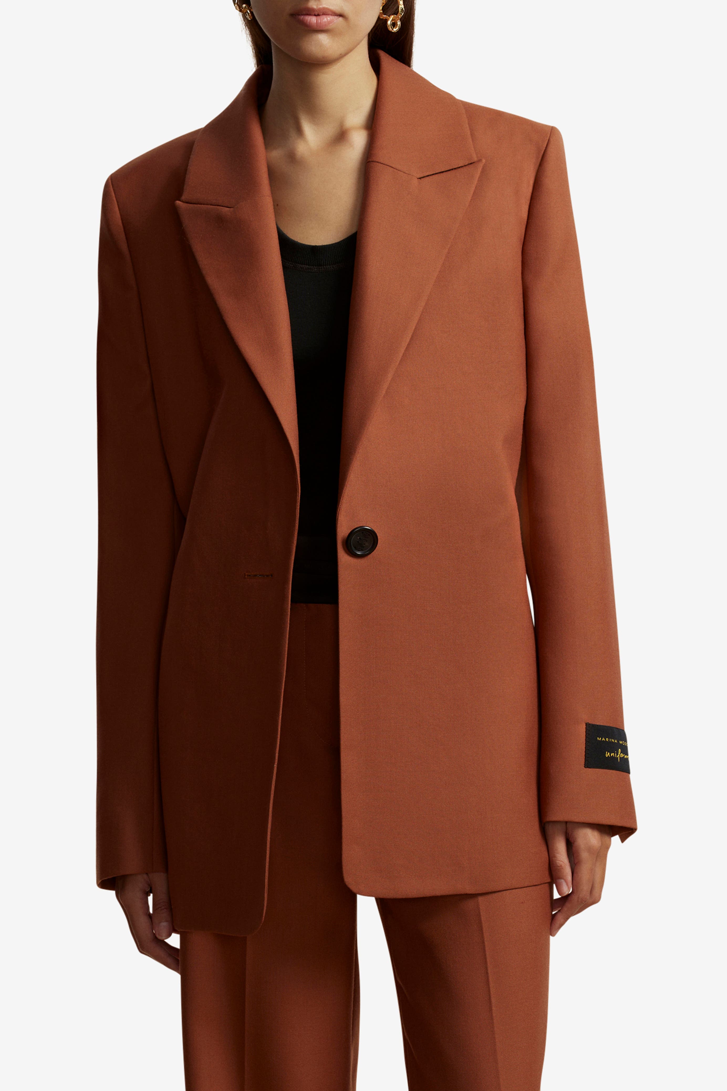 Slim Boyfriend Blazer  Slim Boyfriend Blazer in Cognac 