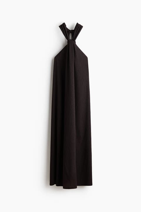 Twist-detail Halterneck Dress