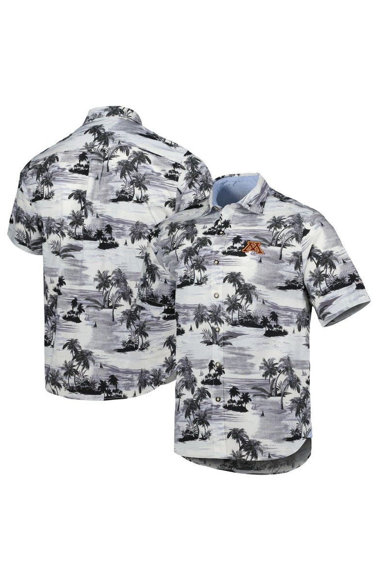 Tommy Bahama Men's Tommy Bahama Black Minnesota Golden Gophers Tropical Horizons Button-Up Shirt, Main, color, Black