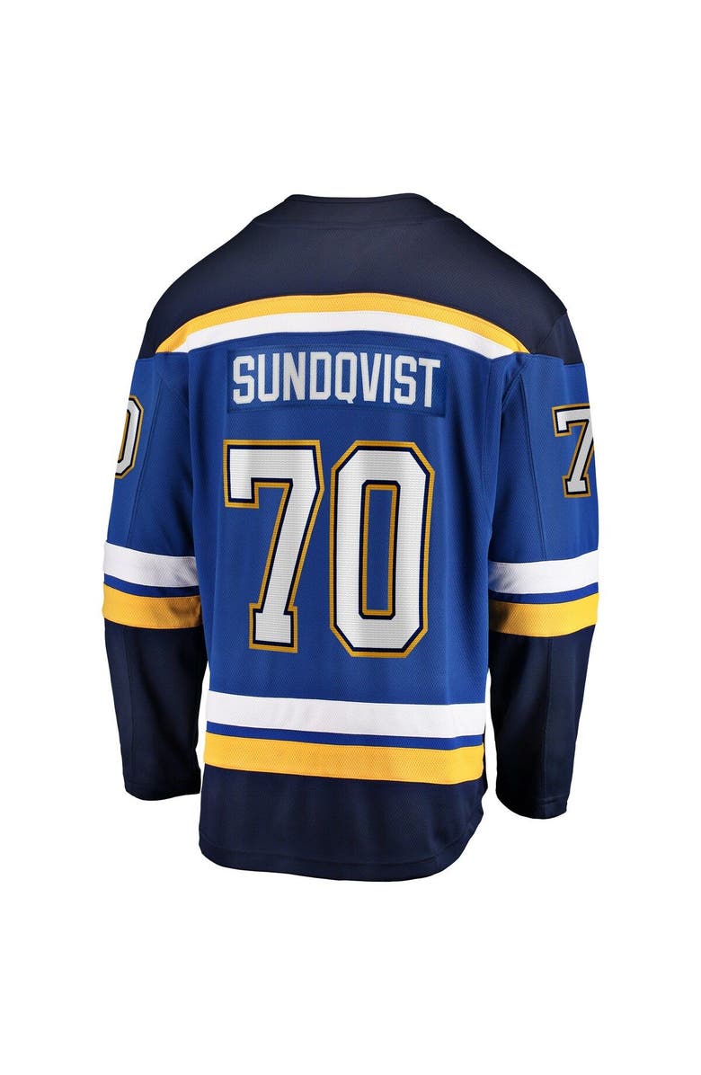 FANATICS Men's Fanatics Branded Oskar Sundqvist Blue St. Louis Blues Home Breakaway Player Jersey, Alternate, color, 