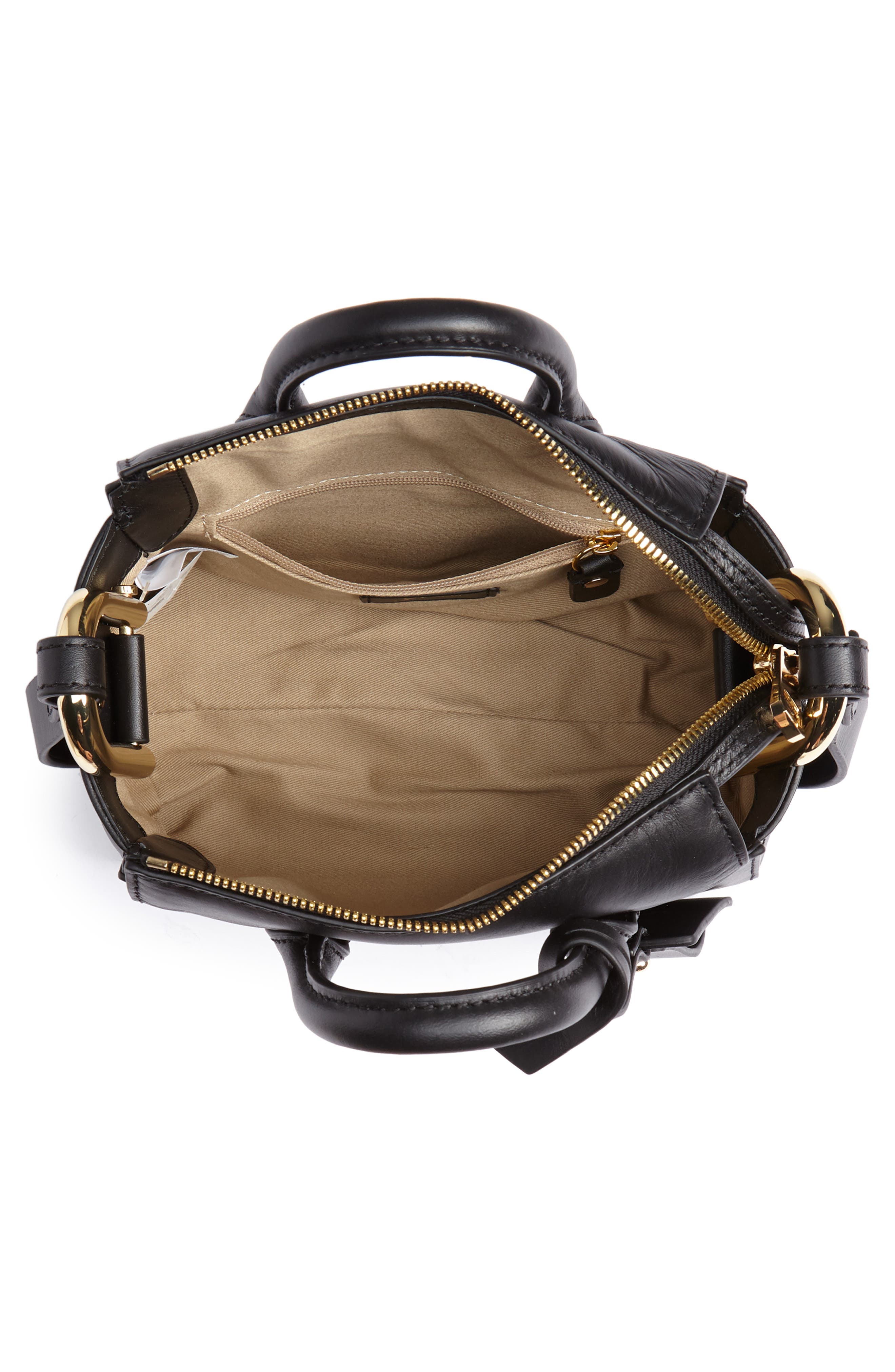 Mini Harper Leather Satchel, Alternate, color, BLACK