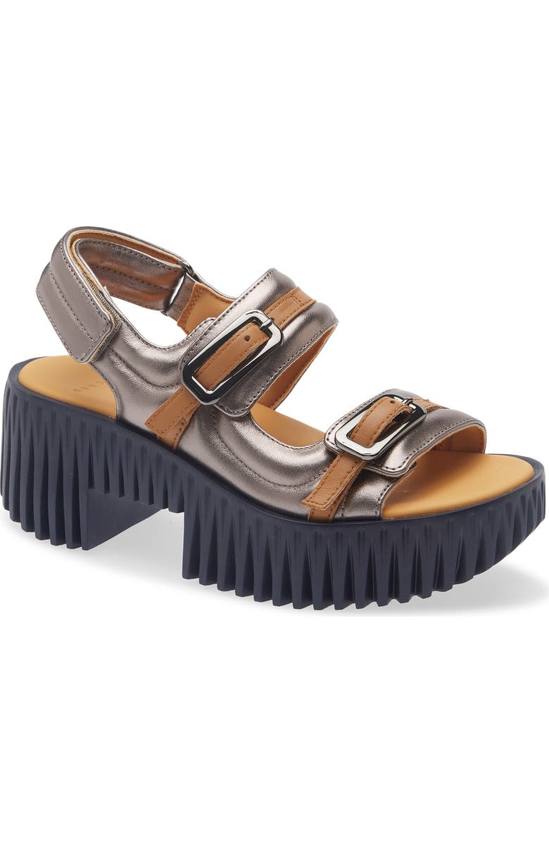 4CCCCEES Plia Kiko Platform Slingback Sandal, Main, color, Gun Metal
