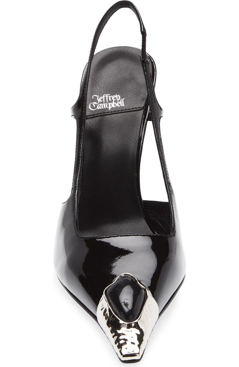 Jeffrey Campbell Sorcerer Pointed Toe Slingback Pump, Alternate, color, Black Patent Silver Black