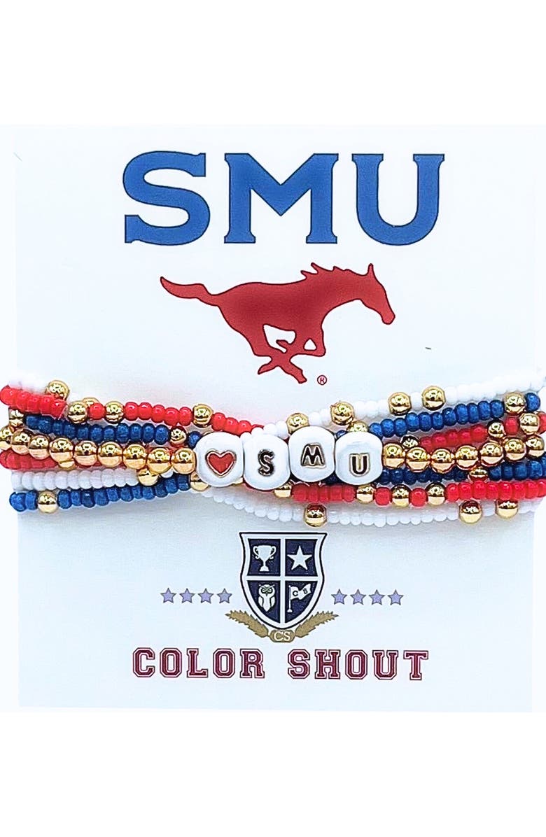 Color Shout SMU Lucky 7 Bracelet Set, Main, color, Yellow Gold