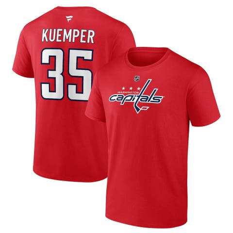 Men's Fanatics Branded Darcy Kuemper Red Washington Capitals Authentic Stack Name & Number T-Shirt