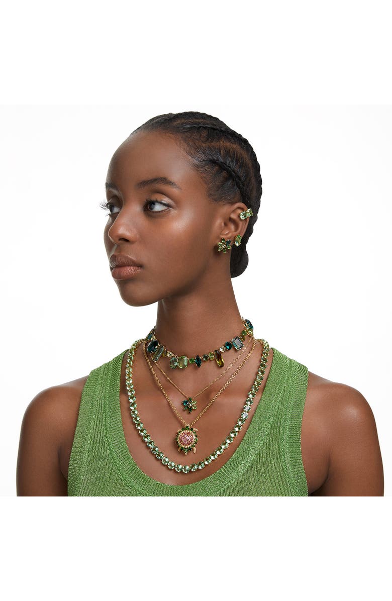 Swarovski Gema Crystal Choker Necklace, Alternate, color, Green Multicolored