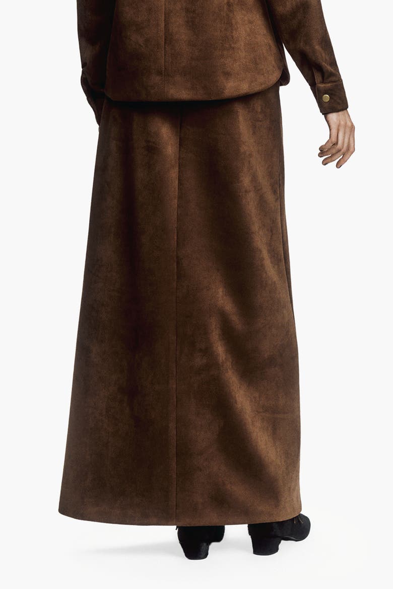 Faux Suede Appliqué Skirt, Alternate, color, Mocha Multi