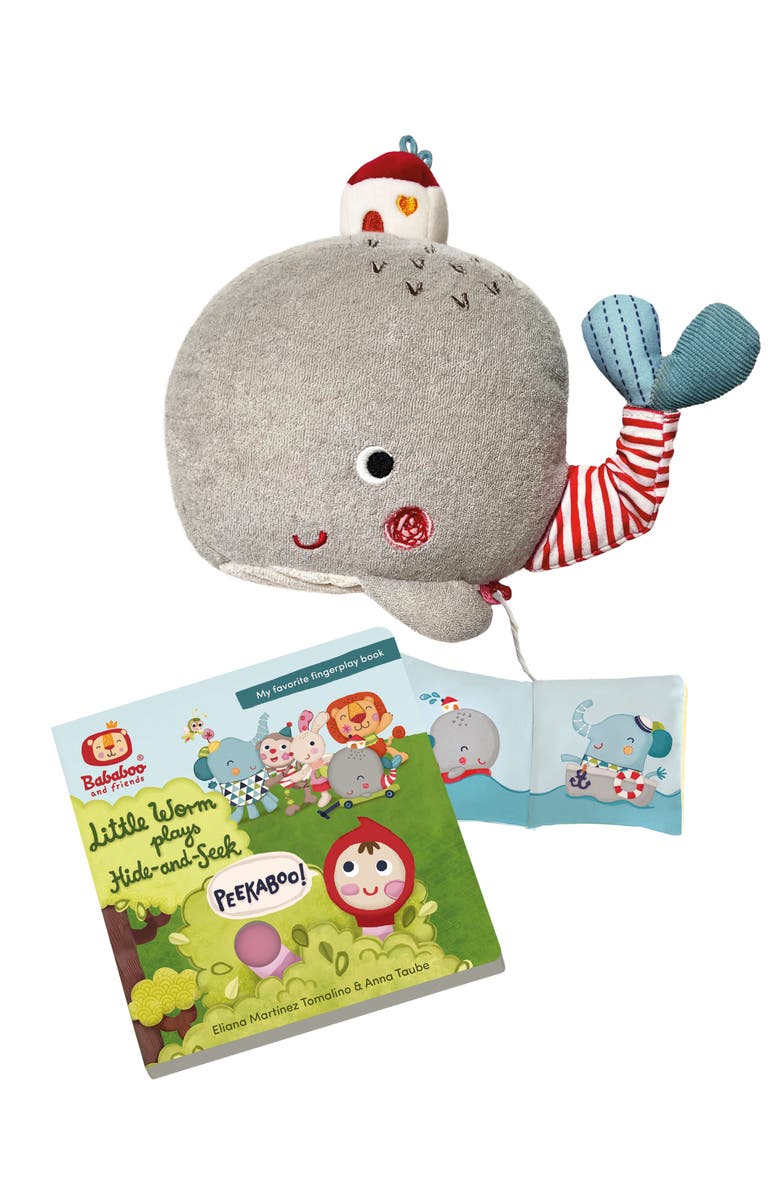 Bababoo and friends<sup>®</sup> Wilma Whale Hide-and-Seek Book & Plush Set, Main, color, Mutli / Turquoise