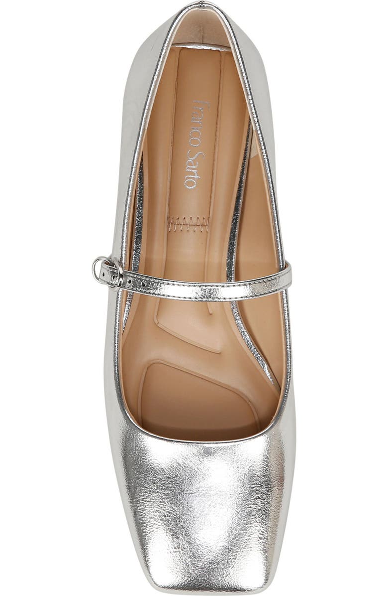 Franco Sarto Tinsley Square Toe Mary Jane Flat, Alternate, color, Silver