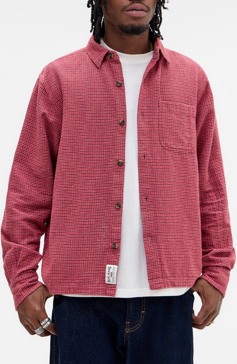 BDG Urban Outfitters Check Button-Up Shirt, Main, color, Red