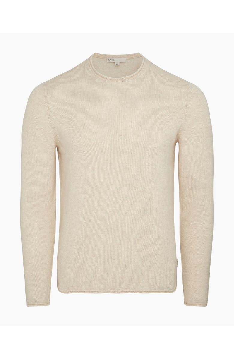 Onia Linen Cashmere Rollneck Sweater, Alternate, color, Natural Melange
