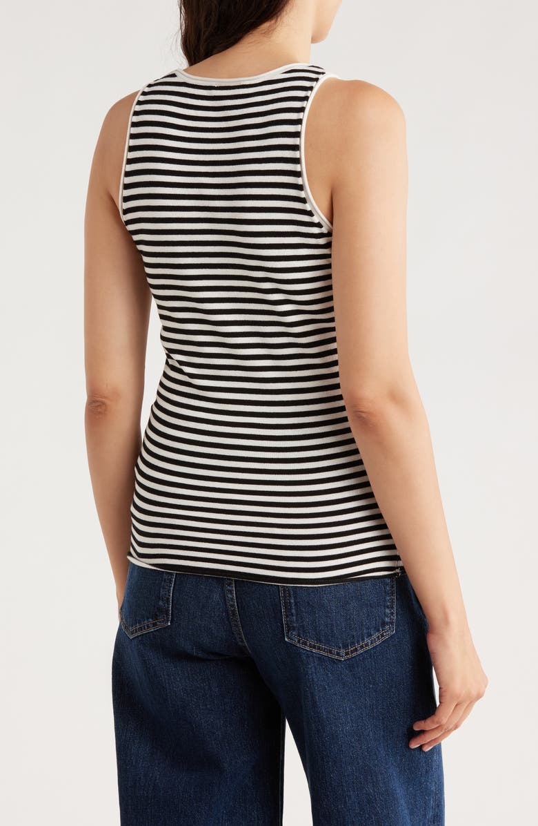 Splendid x Cella Jane Stripe Sweater Tank, Alternate, color, Snow/ Black Stripe