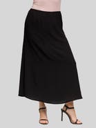 24seven Comfort Apparel Elastic Waist A-LINE Maxi Skirt