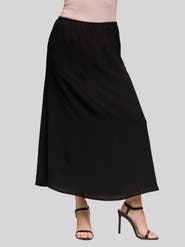 24seven Comfort Apparel Elastic Waist A-LINE Maxi Skirt