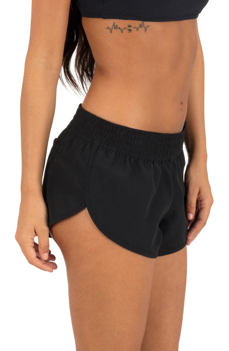 Hurley Beachrider Cover-Up Shorts, Alternate, color, Black