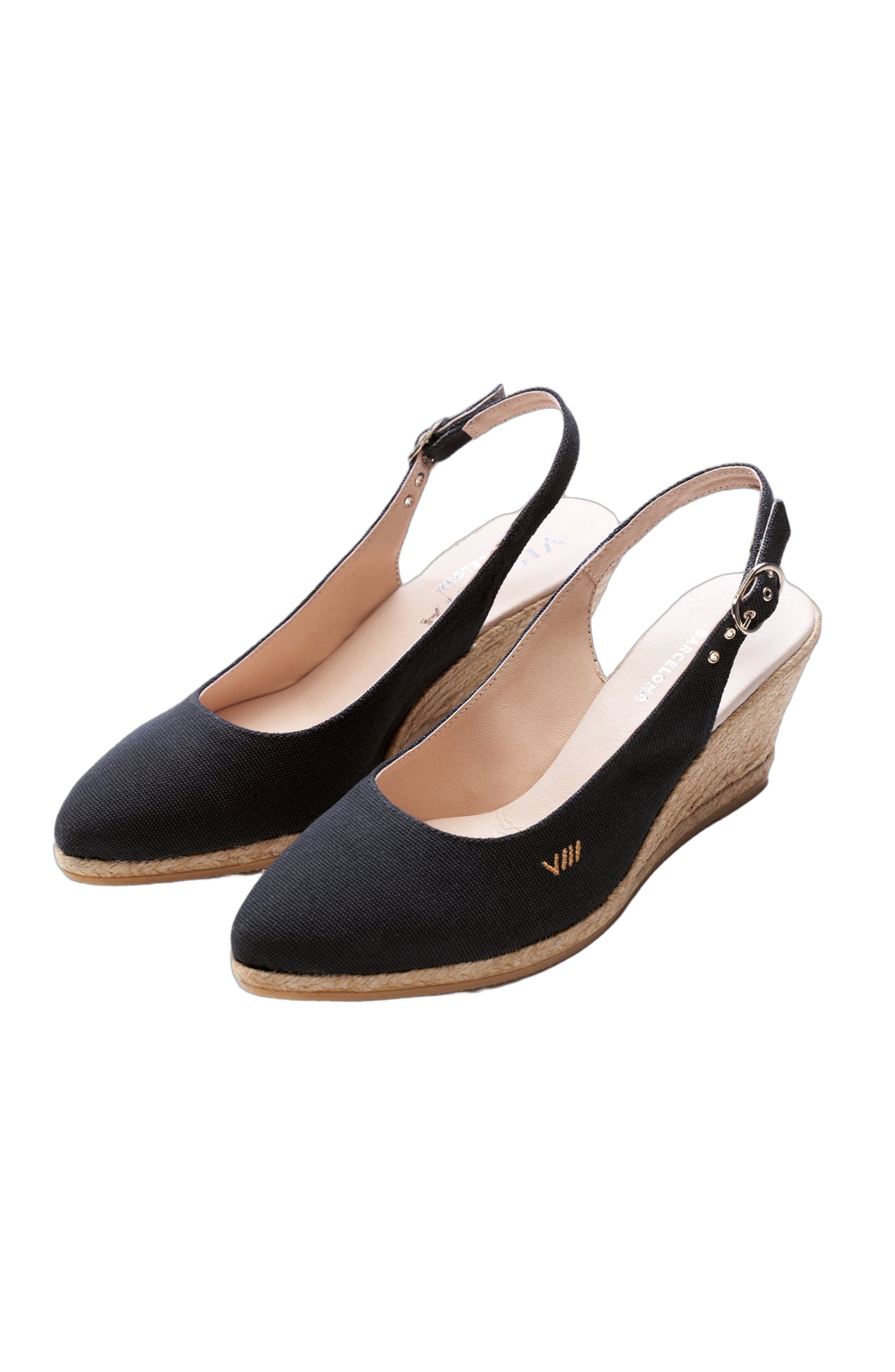VISCATA Palomera Canvas Espadrille Wedges, Alternate, color, Medium Black