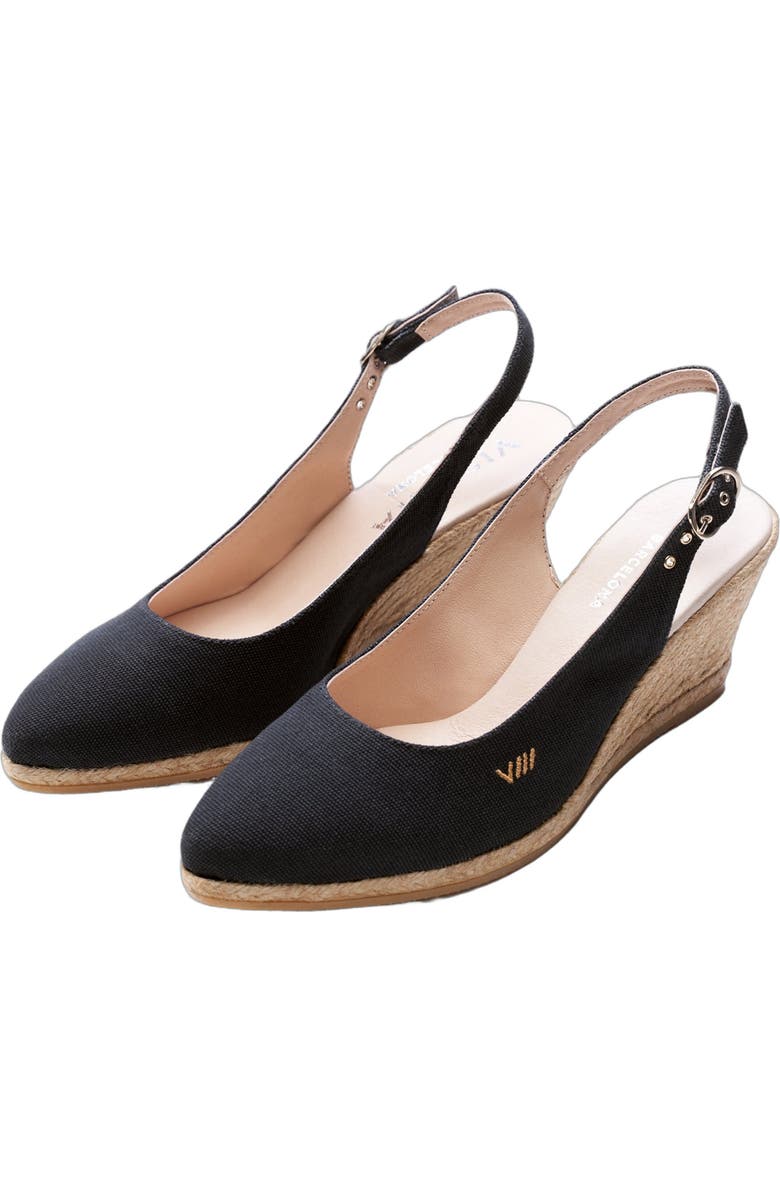 VISCATA Palomera Canvas Espadrille Wedges, Alternate, color, Medium Black