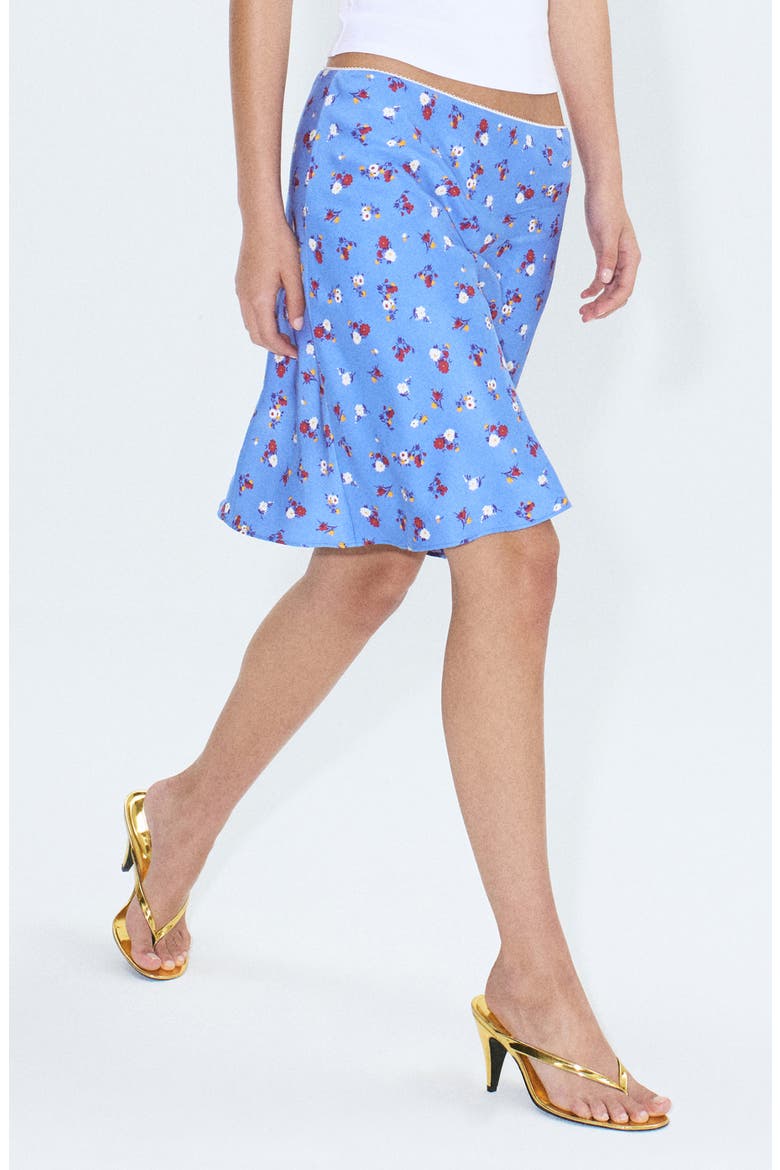 Starring Hailey Bieber Floral Skirt, Main, color, SKY BLUE