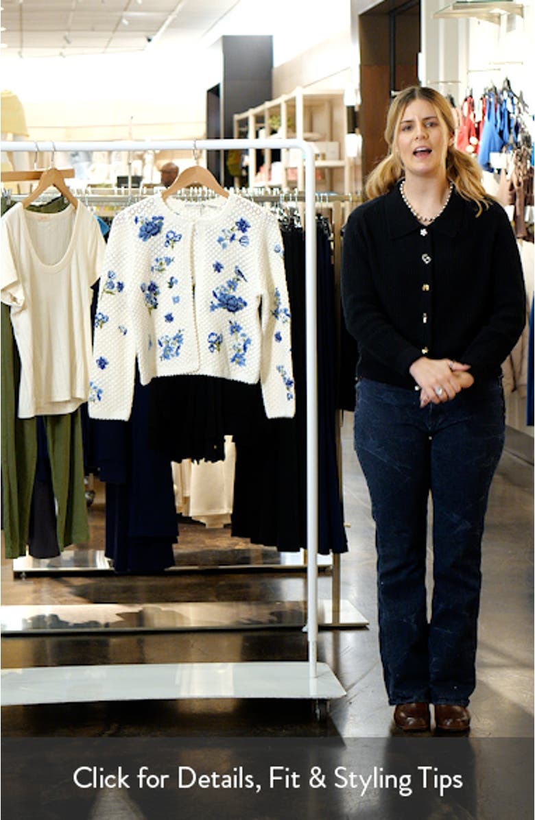 Anderson Floral Embroidered Cotton & Wool Cardigan, sales video thumbnail
