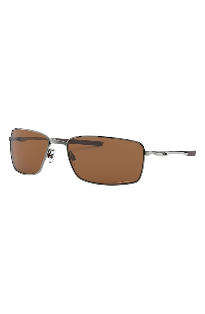 Oakley 60mm Polarized Rectangle Sunglasses, Alternate, color, Tungsten/ Prizm Tungsten