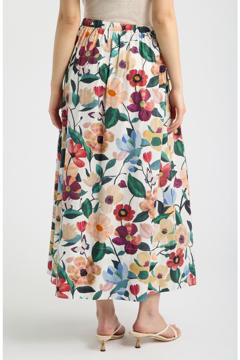 Maeve Floral Organic Cotton Ankle Skirt, Alternate, color, ANDALUSIA PRINT