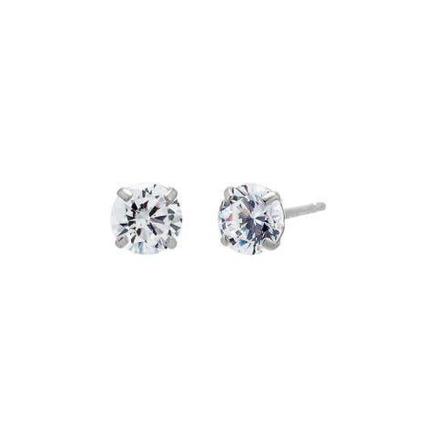 Lab Grown Diamond Four Prong Solitaire Stud Earring 14K