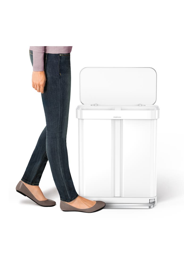 58L recycler rectangular step can, Alternate, color, White