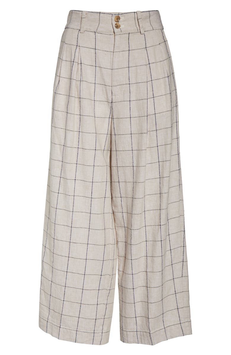 Madewell Windowpane Pleated Wide Leg Pants, Alternate, color,