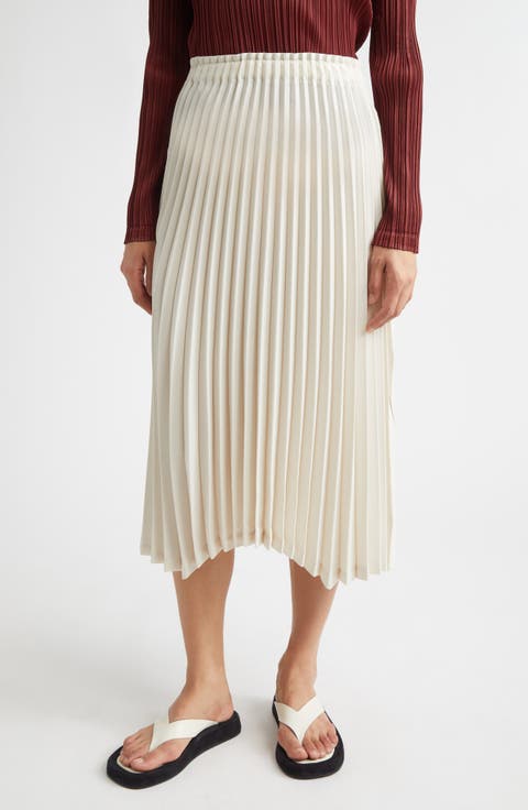 Circular Pleated Midi Skirt