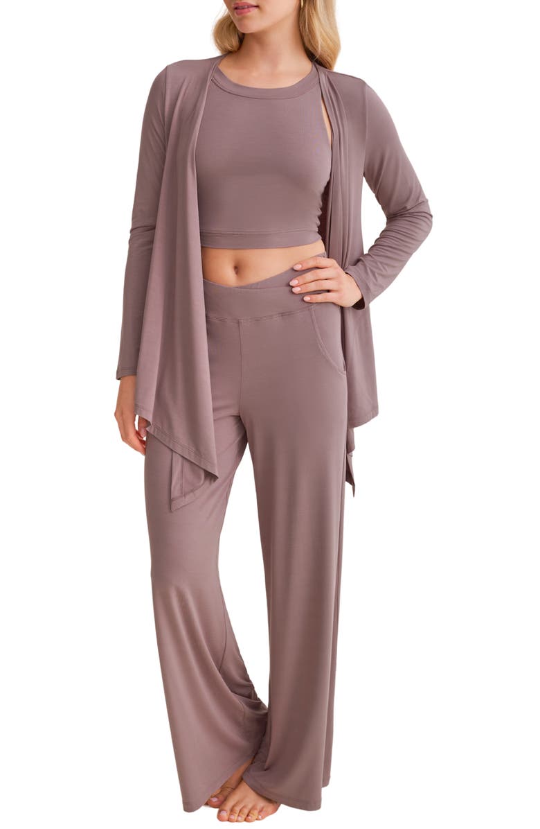 Fleur't Wide Leg Lounge Pants, Alternate, color, Cappuccino
