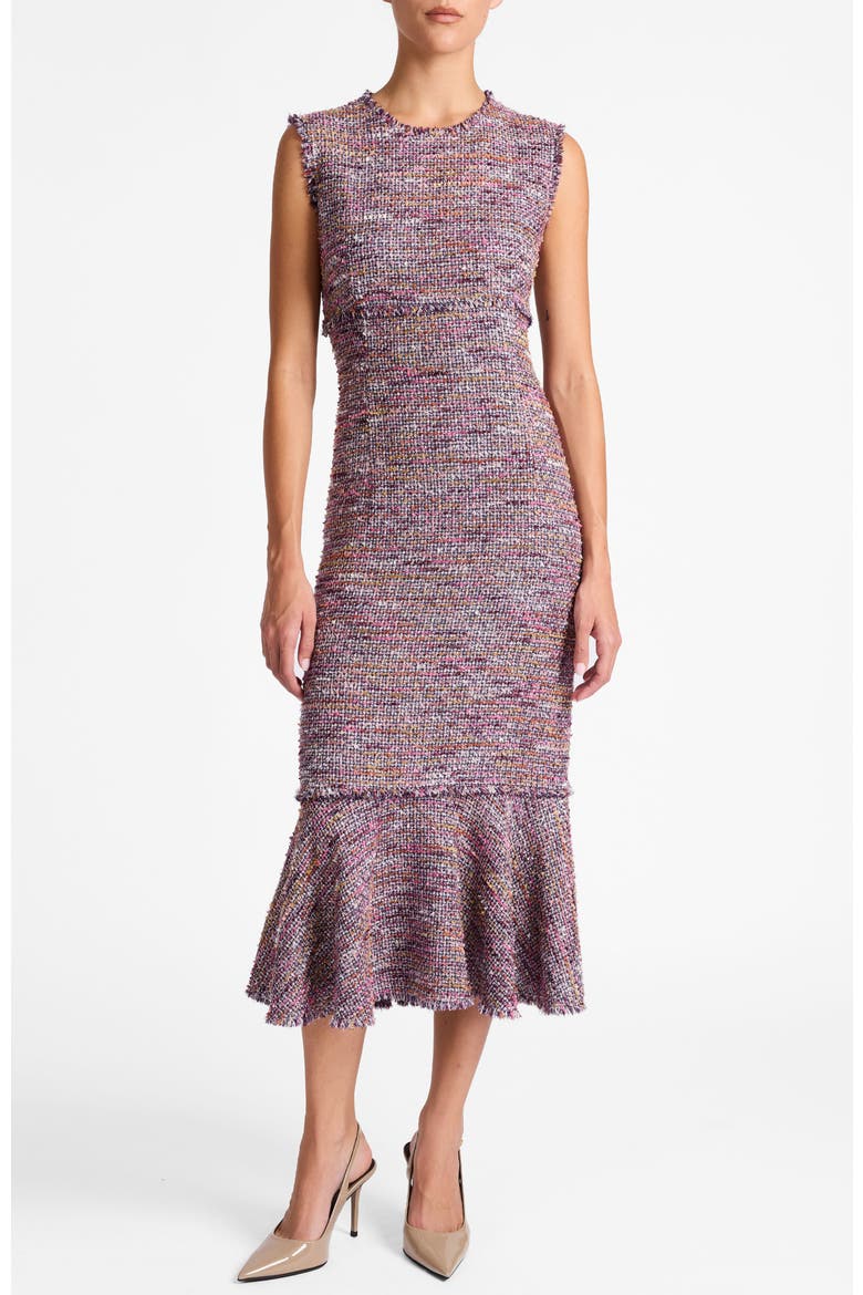 Andi Sleeveless Tweed Midi Sheath Dress, Alternate, color, DUSTY LILAC