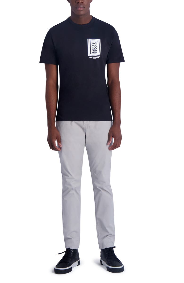 KARL LAGERFELD PARIS Rubberized Logo Cotton Graphic T-Shirt, Alternate, color,
