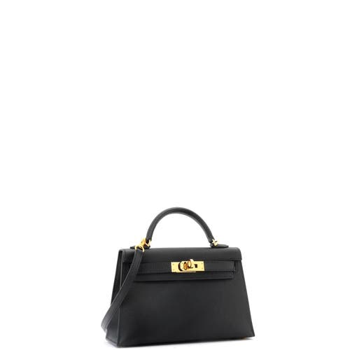 Pre-owned Hermes  Hermes Kelly Mini Ii Bag Black Epsom With Gold Hardware 20 In Black
