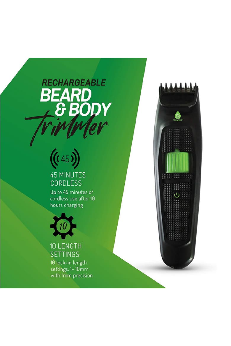 Rechargeable Beard And Body Trimmer, Alternate, color, Black
