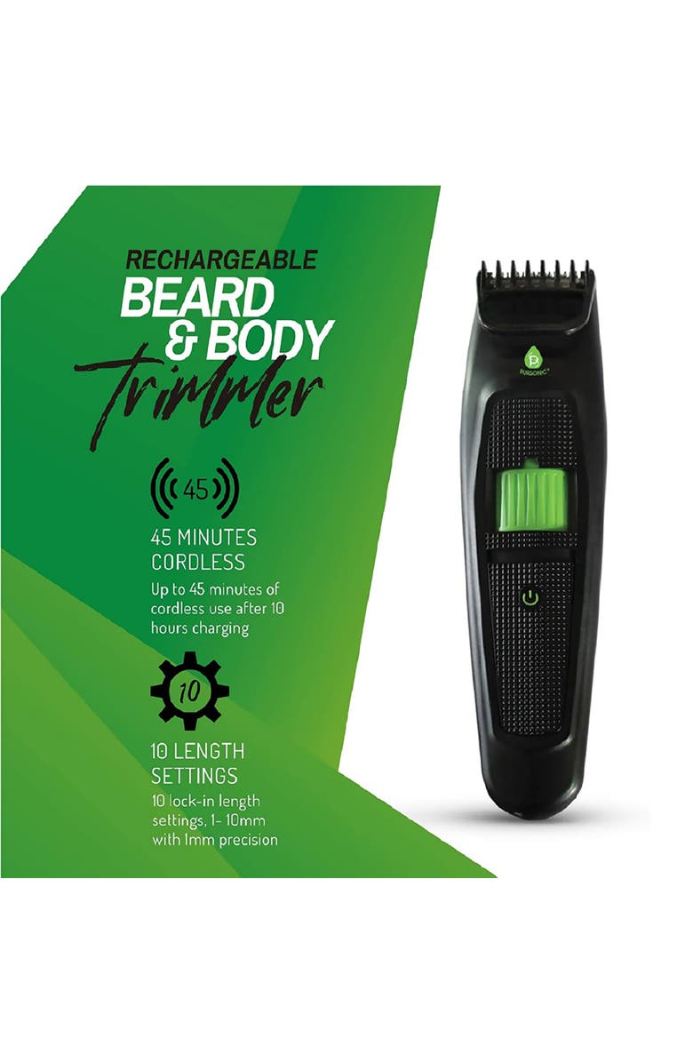 PURSONIC Rechargeable Beard And Body Trimmer, Alternate, color, Black