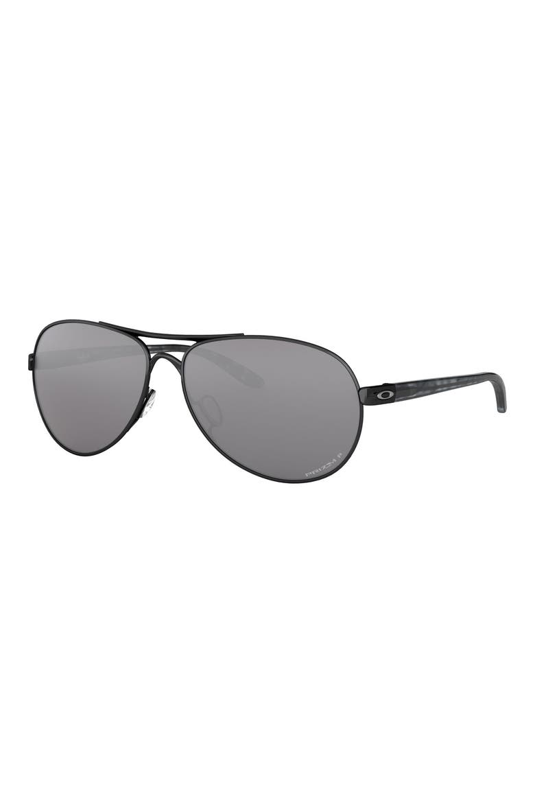 59mm Polarized Aviator Sunglasses, Alternate, color, BLACK/ SILVER