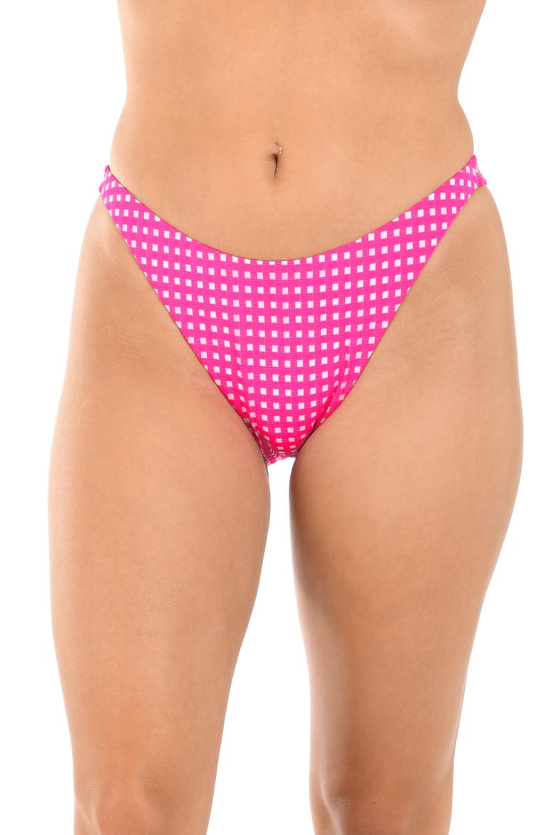 Picnic High Cut Bikini Bottoms, Main, color, BRIGHT PINK