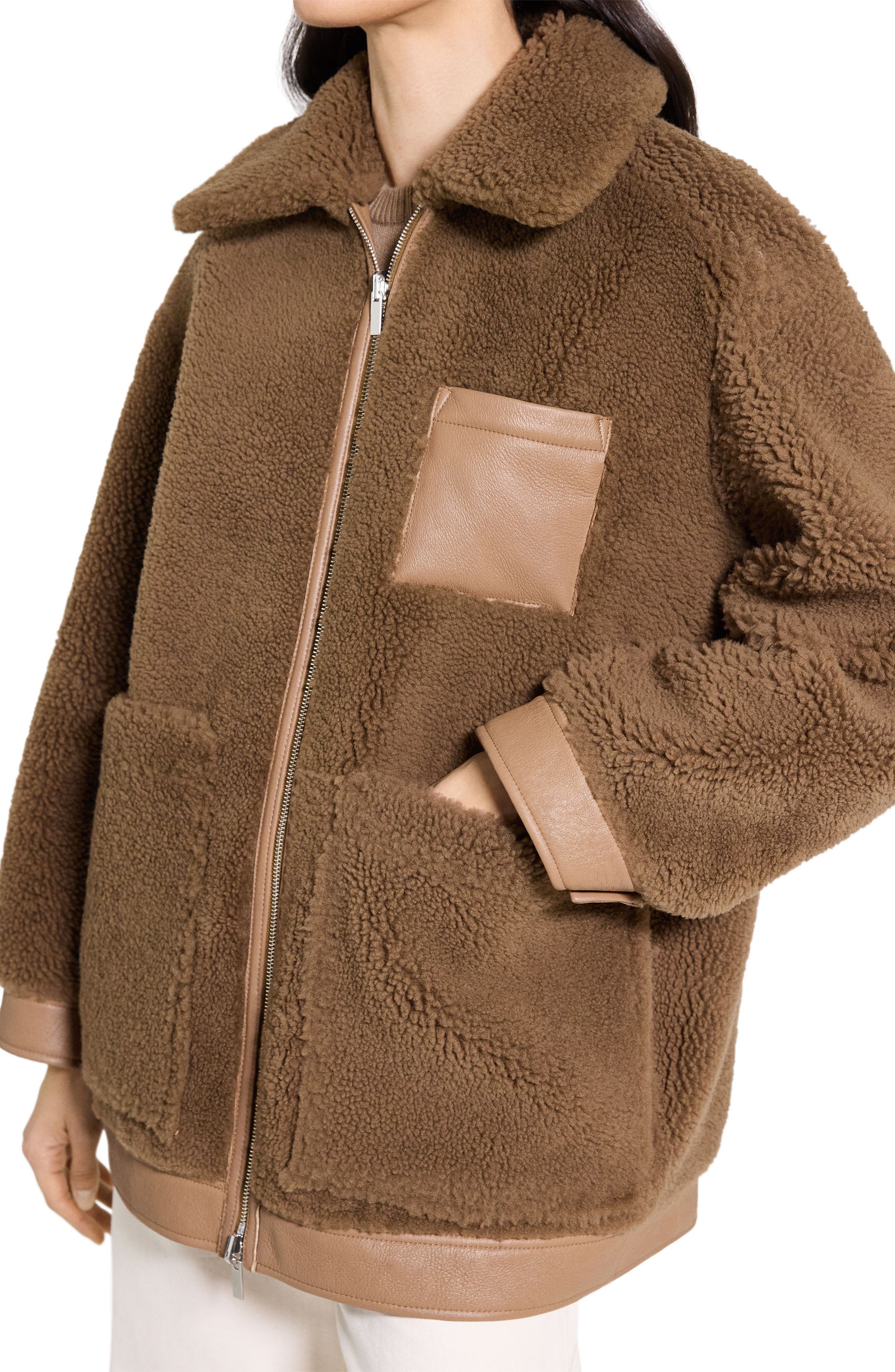 Genuine Shearling Reversible Coat - image 2