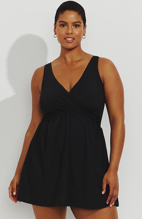 Plus Size SlenderSuit Wrap Swim Dress Swimsuit