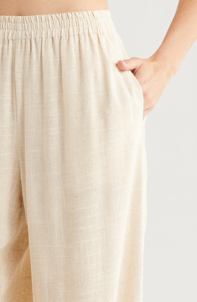 1.STATE Slub Palazzo Pants, Alternate, color, Natural