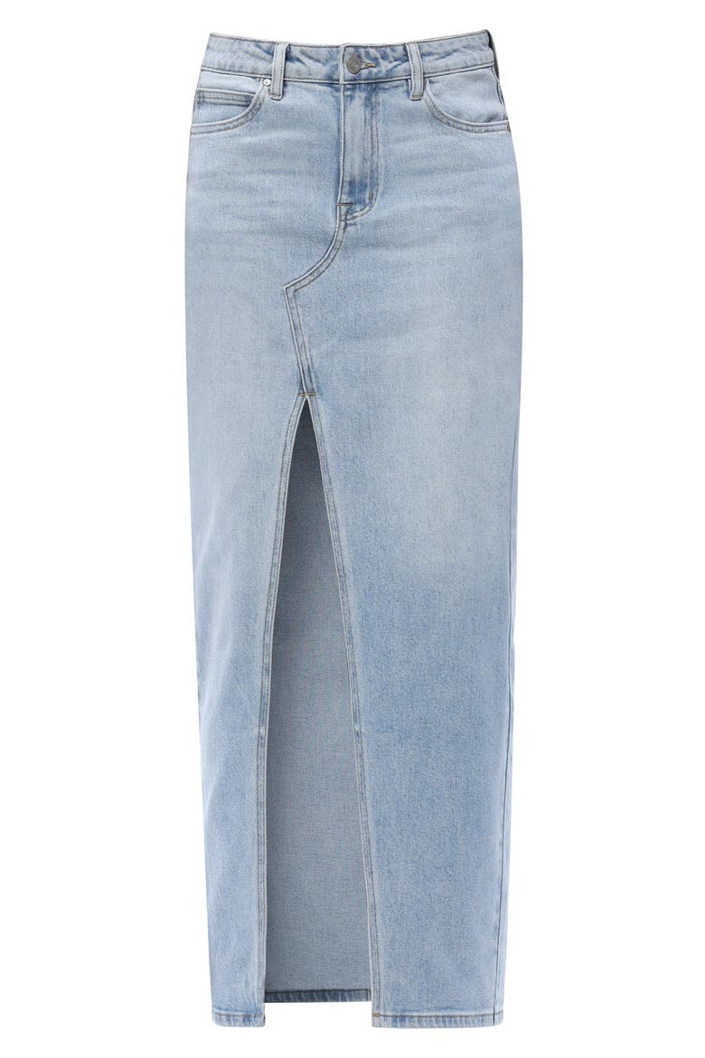 Stretch Denim Maxi Skirt, Alternate, color, LIGHT BLUE