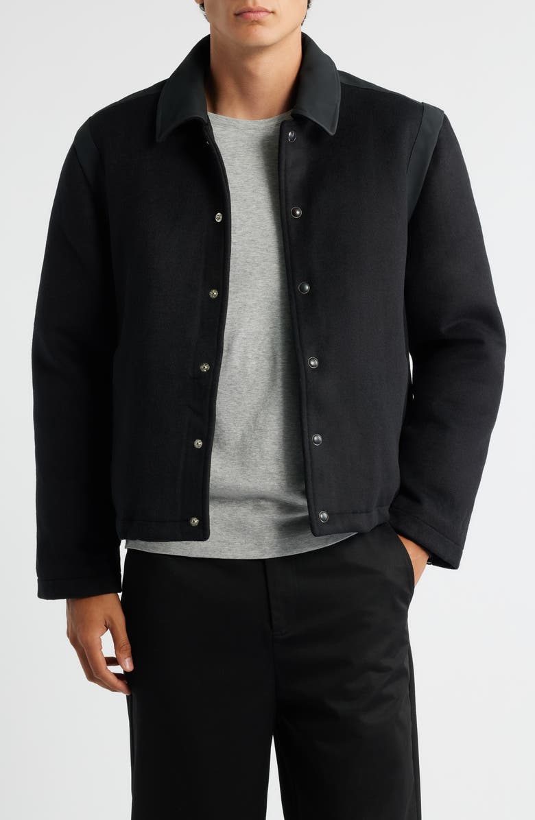 KROST Mercer Wool Blend Varsity Jacket, Main, color, Black