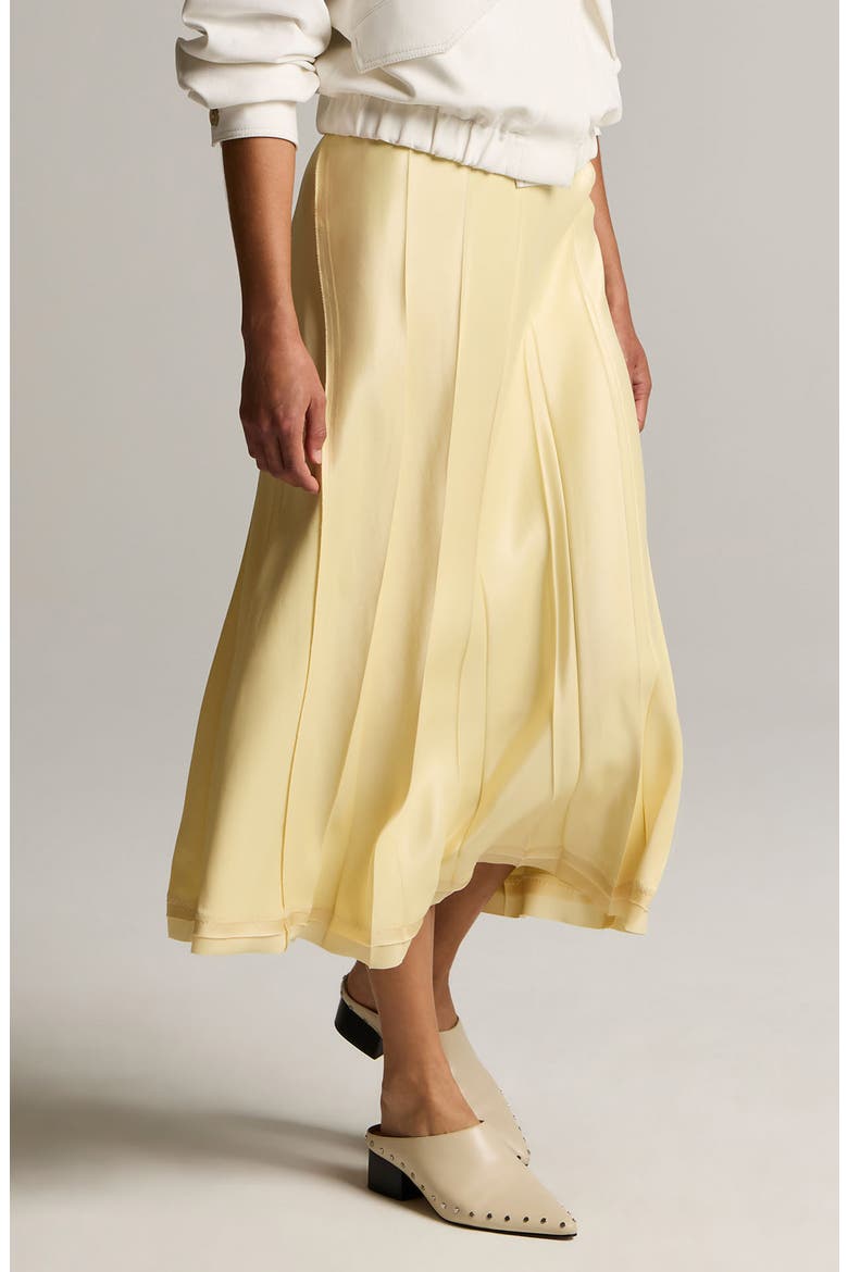 Creased Pleat Raw Hem Maxi Dress, Alternate, color, SUN PETAL